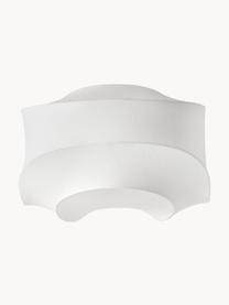 Plafonnier aspect soie Pearl, Blanc, mat, larg. 50 x haut. 30 cm