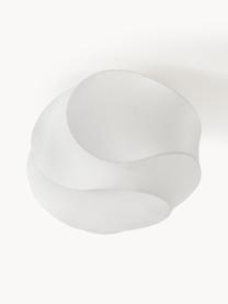 Lampada da soffitto effetto seta Pearl, Paralume: plastica effetto seta, Baldacchino: metallo verniciato a polv, Bianco opaco, Larg. 50 x Alt. 30 cm