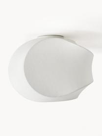 Lampada da soffitto effetto seta Pearl, Paralume: plastica effetto seta, Baldacchino: metallo verniciato a polv, Bianco opaco, Larg. 50 x Alt. 30 cm