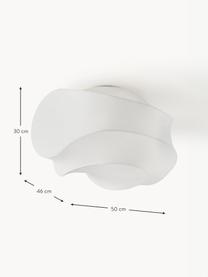 Lampada da soffitto effetto seta Pearl, Paralume: plastica effetto seta, Baldacchino: metallo verniciato a polv, Bianco opaco, Larg. 50 x Alt. 30 cm