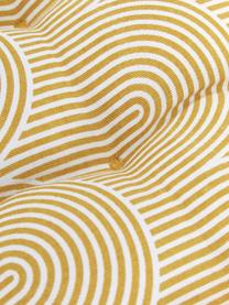 Cuscino sedia in cotone giallo/bianco Arc, Rivestimento: 100% cotone, Giallo, Larg. 40 x Lung. 40 cm