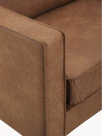 Canapé 3 places en cuir recyclé Hunter, Cuir brun, larg. 264 x prof. 90 cm