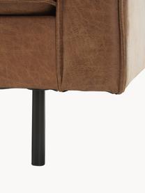 Sofá de cuero reciclado Hunter (3 plazas), Tapizado: cuero reciclado (70% cuer, Estructura: madera de pino maciza y f, Patas: metal con pintura en polv, Cuero marrón, An 264 x F 90 cm