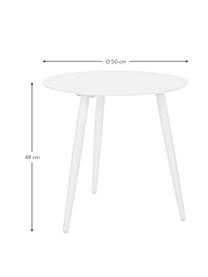 Tavolino rotondo da giardino Ridley, Bianco, Ø 50 x Alt. 48 cm