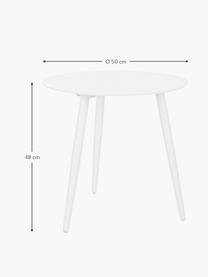 Table d'appoint de jardin ronde Ridley, Blanc, Ø 50 x haut. 48 cm