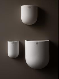 Portavaso da parete Cut, larg. 15 cm, Ceramica, Bianco latte opaco, Larg. 15 x Alt. 17 cm