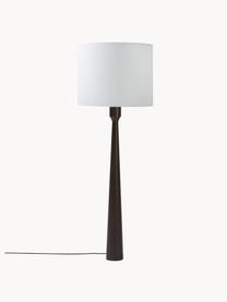 Lampa podłogowa z drewna jesionowego Jascha, Ciemne drewno, Ø 50 x W 145 cm