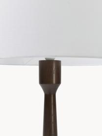 Stehlampe Jascha aus dunklem Eschenholz, Lampenschirm: Stoff in Leinenoptik, Dunkles Eschenholz, Weiss, H 145 cm