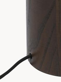 Stehlampe Jascha aus dunklem Eschenholz, Lampenschirm: Stoff in Leinenoptik, Dunkles Eschenholz, Weiss, H 145 cm
