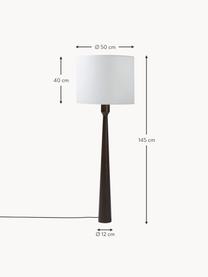 Vloerlamp Jascha uit donkere essenhout, Lampvoet: essenhout, FSC-gecertific, Lampenkap: linnenlook stof, Donker hout, Ø 50 x H 145 cm