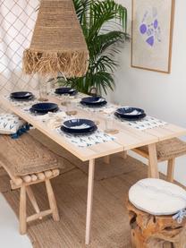 Placemat Cala met boho patroon, 100% katoen, Blauw, wit, 35 x 50 cm