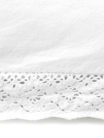 Dekbedovertrek Salvador met versierde zijkant, Katoen, Wit, 140 x 220 cm