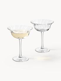 Copas pompadour de champán sopladas artesanalmente Swirl, 4 uds., Vidrio, Transparente, Ø 12 x Al 16 cm, 200 ml