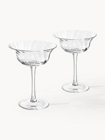 Copas pompadour de champán sopladas artesanalmente Swirl, 4 uds., Vidrio, Transparente, Ø 12 x Al 16 cm, 200 ml