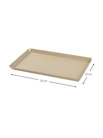 Decoratief dienblad Erika in beige, Gecoat metaal, Beige, B 33 x D 21 cm