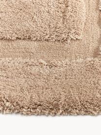 Načechraný koberec s vysokým vlasem a strukturovaným povrchem Genève, Nugátová, Š 80 cm, D 150 cm (velikost XS)