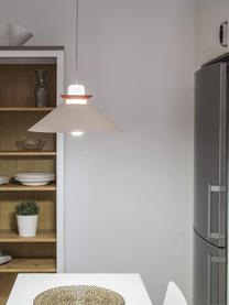 Scandi hanglamp Naos met glazen decoratie, Lampenkap: gecoat metaal, Diffuser: opaalglas, Gebroken wit, Ø 40 x H 12 cm