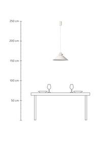 Skandi-Pendelleuchte Naos mit Glas-Dekor, Lampenschirm: Metall, beschichtet, Gebrochenes Weiß, Ø 40 x H 12 cm