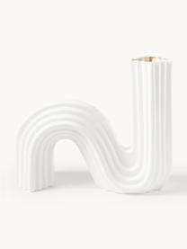 Jarrón de porcelana de diseño Luomo, Porcelana, Blanco mate, An 35 x Al 29 cm
