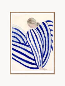 Poster blauw Stripe At Concorde by Sofia Lind x The Poster Club, Donkerblauw, lichtbeige, B 30 x H 40 cm