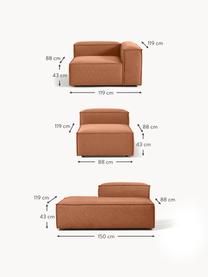 Chaise longue XL componibile Lennon, Rivestimento: 100% poliestere Con 115.0, Struttura: legno di pino massiccio, , Piedini: plastica Questo prodotto , Tessuto color torrone, Larg. 357 x Prof. 119 cm, schienale a destra