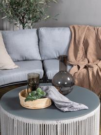 Tuin loungeset Virya, 3-delig, Bekleding: 100% polyester, Frame: gecoat aluminium, Tafelblad: glas, Lichtgrijs, zwart, Set met verschillende formaten
