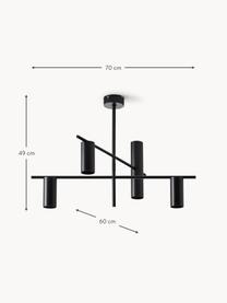 Stropní svítidlo Cassandra, Černá, Š 70 cm, V 49 cm