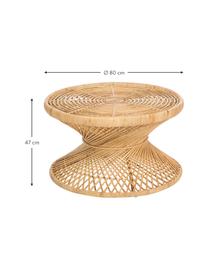 Rotan salontafel Marvel in boho stijl, Rotan, naturel, Rotan, naturel, Ø 80 x H 47 cm