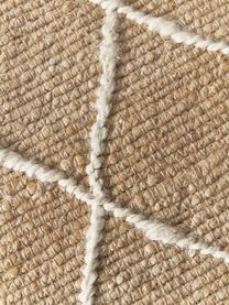 Ručne vyrobená jutová rohožka Kunu, 100 % juta, Hnedá, biela, Š 50 x D 80 cm
