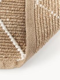 Handgefertigte Jute-Fussmatte Kunu, 100 % Jute, Braun, Weiss, B 50 x L 80 cm