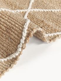 Ručně tkaná jutová rohož Kunu, 100 % juta, Hnědá, bílá, Š 50 cm, D 80 cm