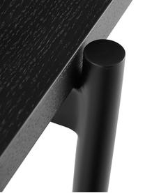 Table avec plateau en bois noir Mica, 140 x 90, Plateau : placage en bois de chêne, laqué noir Pieds : noir, mat, larg. 140 x prof. 90 cm