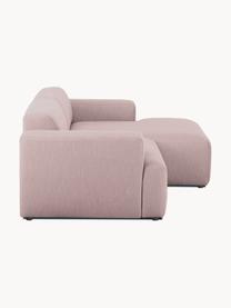 Divano angolare 3 posti Melva, Rivestimento: 100% poliestre Il rivesti, Struttura: pino massiccio, certifica, Tessuto rosa chiaro, Larg. 239 x Prof. 143 cm, chaise-longue a sinistra