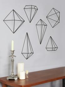 Wandobjekt-Set Prisma aus lackiertem Metall, 6-tlg., Metall, lackiert, Schwarz, Set mit verschiedenen Größen