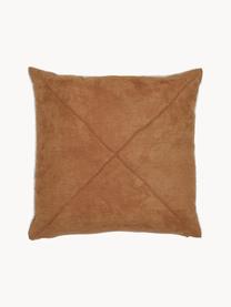 Poszewka na poduszkę z efektem skóry Teddy Tahoe, 100% poliester, Jasny brązowy, S 50 x D 50 cm