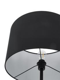 Stehlampe Cody mit Marmorfuß, Lampenschirm: Textil, Lampenfuß: Marmor, Gestell: Metall, pulverbeschichtet, Schwarz, H 159 cm