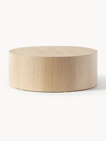 Mesa de centro redonda de madera Dan, Tablero de fibras de densidad media (MDF) con chapado en madera de roble, Madera clara, Ø 80 x Al 30 cm
