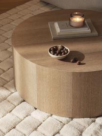 Tavolino rotondo da salotto in legno Dan, Pannello di fibra a media densità (MDF) con finitura in legno di quercia, Legno chiaro, Ø 80 x Alt. 30 cm