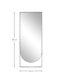 Espejo de pie Masha, Estructura: metal con pintura en polv, Parte trasera: tablero de fibras de dens, Espejo: cristal, Plateado, An 65 x Al 160 cm