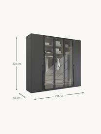 Drehtürenschrank Skat Shine mit beleuchteten Glastüren, Griffe: Metall, beschichtet, Anthrazit, B 251 x H 223 cm