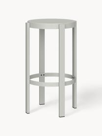 Tabouret de bar en métal Doon, haut. 65 cm, Acier, revêtement par poudre, Gris clair, Ø 35 x haut. 65 cm