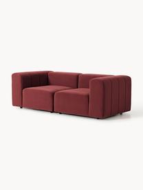 Modulares Samt-Sofa Lena (3-Sitzer), Bezug: Samt (100 % Polyester) De, Gestell: Buchenholz, Spanplatte, H, Samt Weinrot, B 211 x T 106 cm