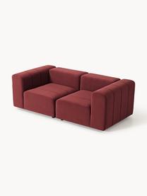 Modulares Samt-Sofa Lena (3-Sitzer), Bezug: Samt (100 % Polyester) De, Gestell: Buchenholz, Spanplatte, H, Samt Weinrot, B 211 x T 106 cm