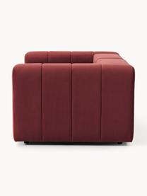 Modulares Samt-Sofa Lena (3-Sitzer), Bezug: Samt (100 % Polyester) De, Gestell: Buchenholz, Spanplatte, H, Füße: Kunststoff, Samt Weinrot, B 211 x T 106 cm