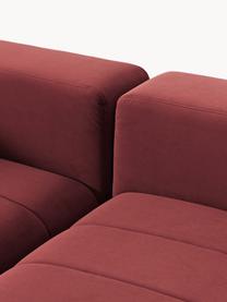 Modulares Samt-Sofa Lena (3-Sitzer), Bezug: Samt (100 % Polyester) De, Gestell: Buchenholz, Spanplatte, H, Füße: Kunststoff, Samt Weinrot, B 211 x T 106 cm