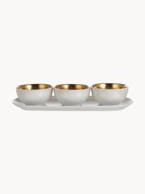 Set ciotole per aperitivo in gres Glitz 4 pz, Gres, Bianco, dorato, Ø 11 x Alt. 6 cm