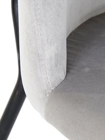 Krzesło tapicerowane z aksamitu Carl, Tapicerka: 100% aksamit poliestrowy, Nogi: metal powlekany, Jasny szary, S 44 x G 53 cm