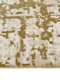 Schimmernder Teppich Cordoba mit Fransen, Vintage Style, Flor: 70% Acryl, 30% Viskose, Olivgrün, Beige, B 80 x L 150 cm (Größe XS)