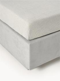 Cama continental Livia, con espacio de almacenamiento, Patas: plástico, Tejido gris claro, An 180 x L 200  cm, dureza H2