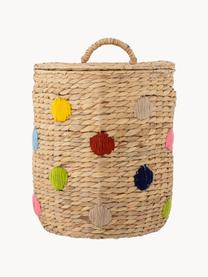 Cesta de almacenamiento con tapadera Jooha, Jacinto de agua, Beige claro, multicolor, Ø 33 x Al 38 cm